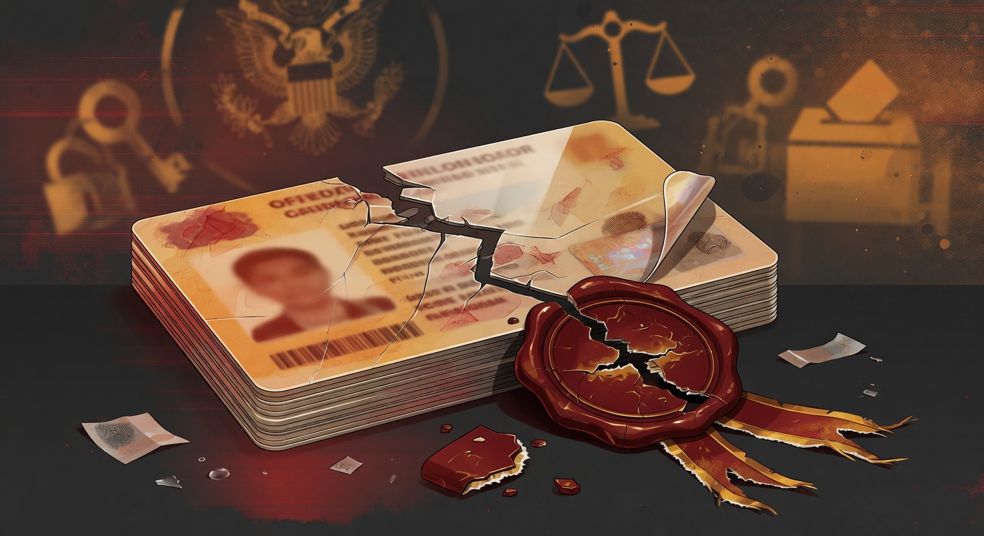 Malaysia flag and MyKad icon with breach-warning overlay