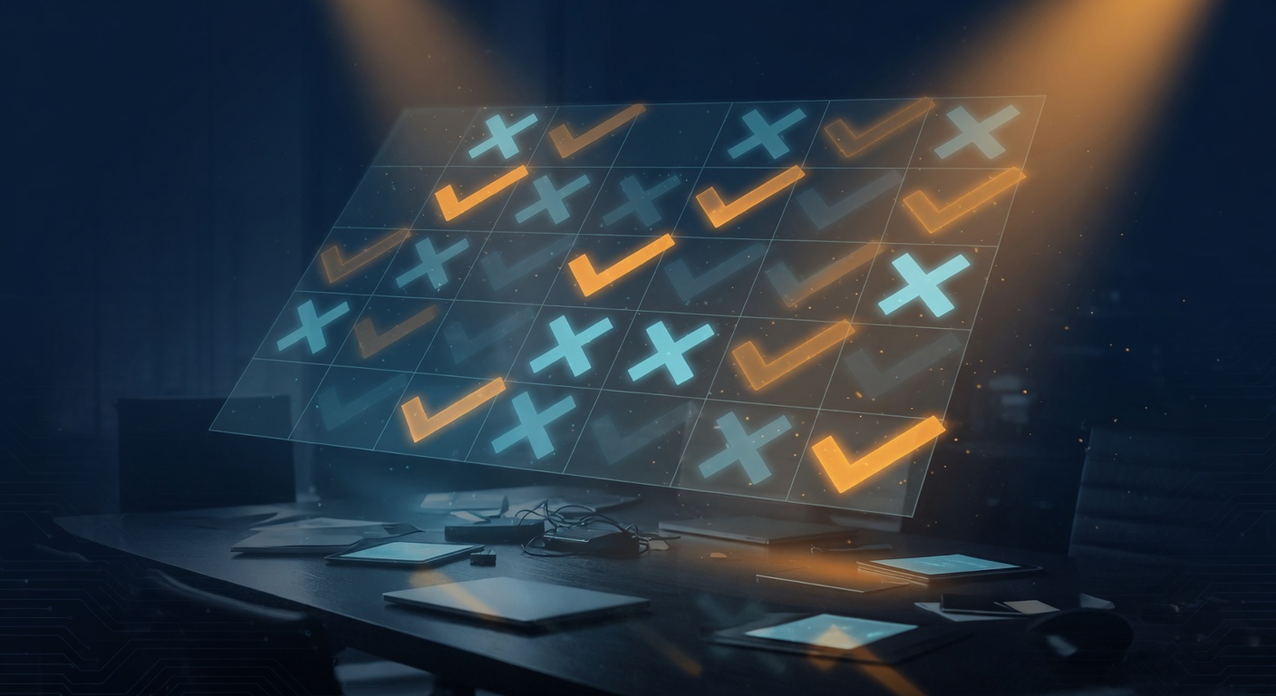 Comparison decision matrix illustration